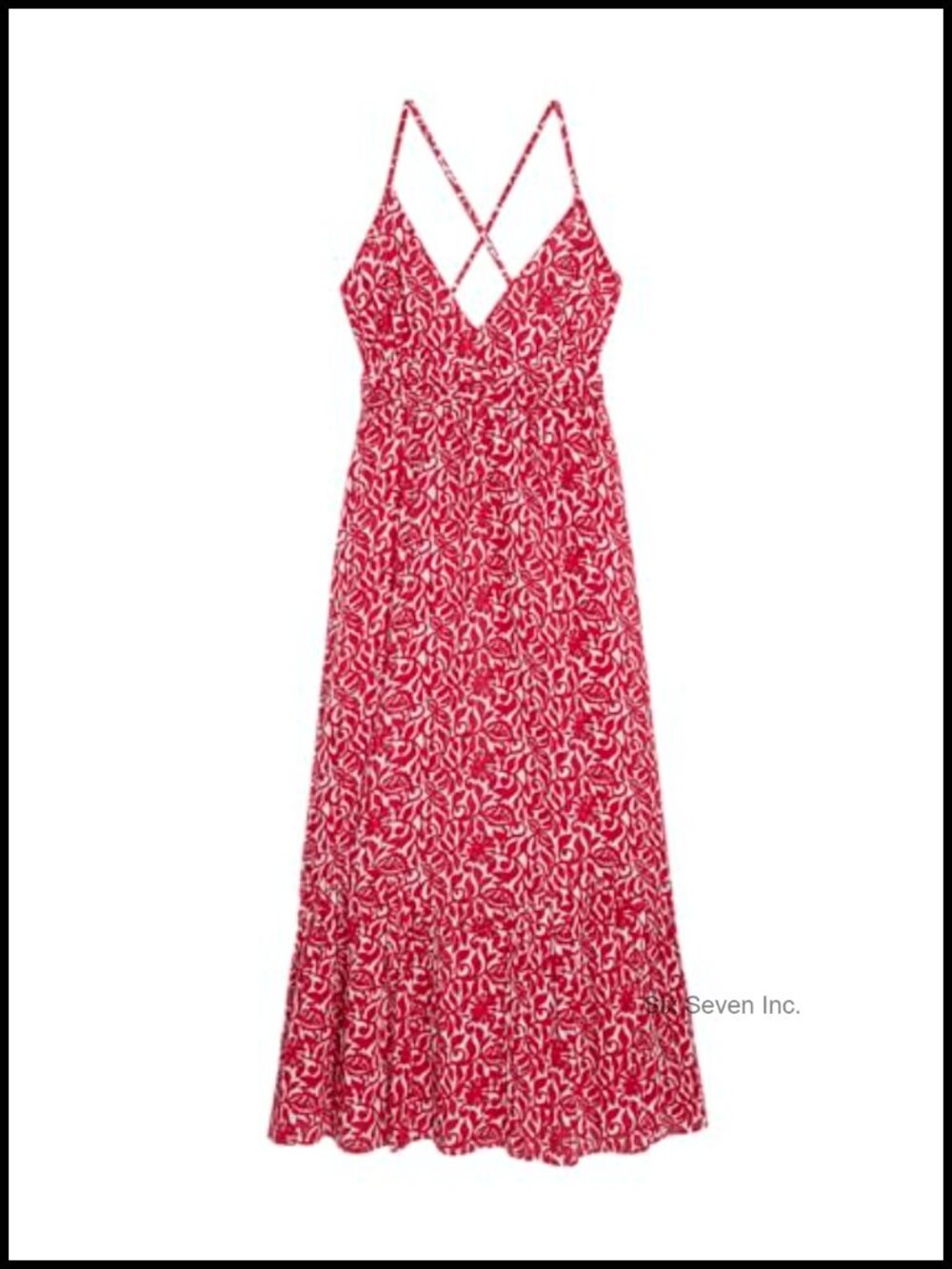 Smocked Waist Maxi Dress with Pockets Sleeveless Floral V-Neck